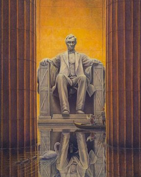 Visit to the Memorial, Trump is to speak on the 4th, with oceans rising, his disasterous legacy will leave Lincoln with 30 feet of water at his feet while boats and swans paddle by. #globalwarming #oceanrise #4thofJuly #Trumpslegacy #Lincolnmemorial #climatechange #environment