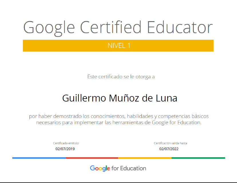 guillermator2's tweet photo. ¡Conseguido! #GoogleEDU nivel 1. Gracias a @begocarramolino de @ieducando https://t.co/070d33JstU