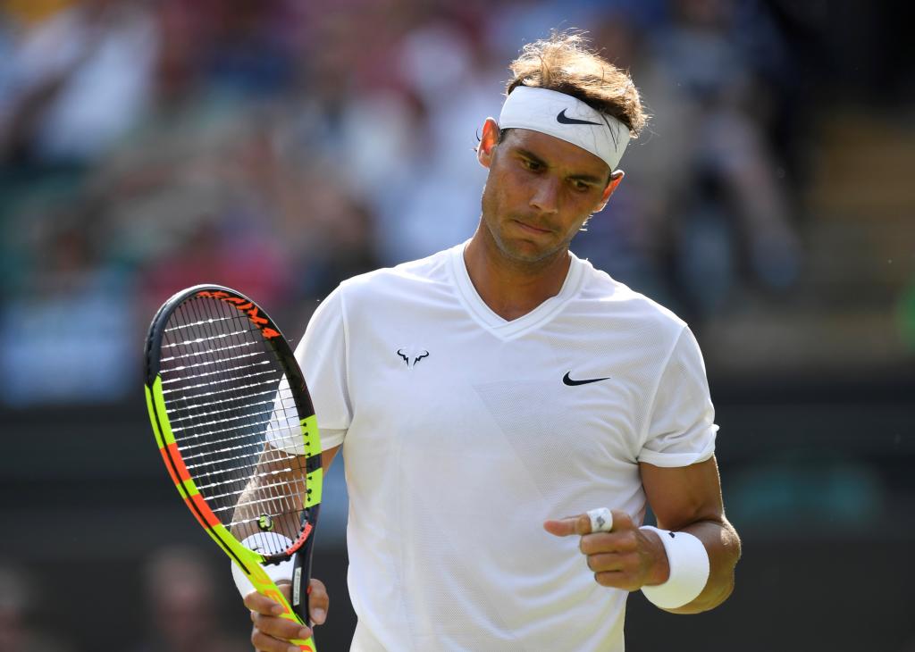 Nadal, en su primer partido de Wimbledon.