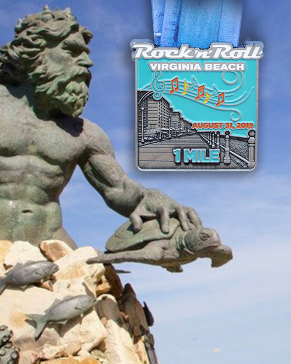 Inspired by the heroic images of Virginia Beach's King Neptune and beachy summer vibes, get ready to wear yours when you cross your epic #RnRVirginiaBeach boardwalk Finish Line this fall! 🌊