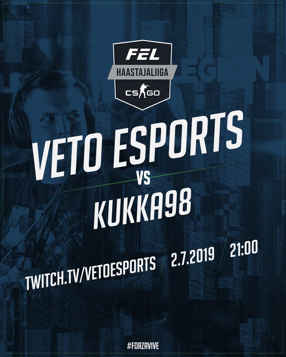 VetoEsports's tweet image. Tunnin päästä pärähtää!💥 @esportsfinland haastajaliigan toiseksi viimeinen peli tänään 21.00. Saako Veto pidettyä runkosarjan 1. sijansa vai kiilaako Kukka ohi?
▫️
🏆 FEL Haastajaliiga
📺 twitch.tv/vetoesports
📅 2.7.2019
⏰ 21:00
▫️
#esportsfi #vimpelspulling #forzavive