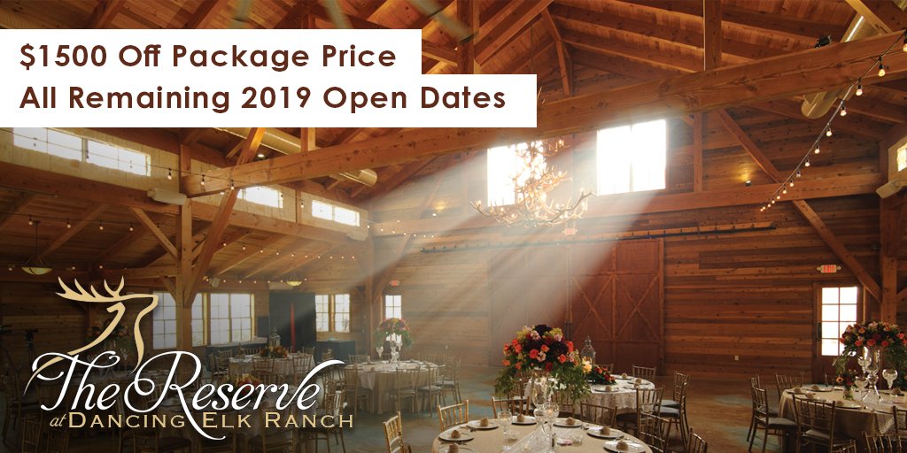 theonebride's tweet photo. The Reserve at Dancing Elk Ranch: $1500 off total package price when you book any remaining open dates in 2019. There aren’t many open dates left, so call Yvette Terrell-Johnson at (361) 946-4812 or email yvettej.dancingelk@gmail.com to find out which dates are still open! https://t.co/5dLVkFqOCZ