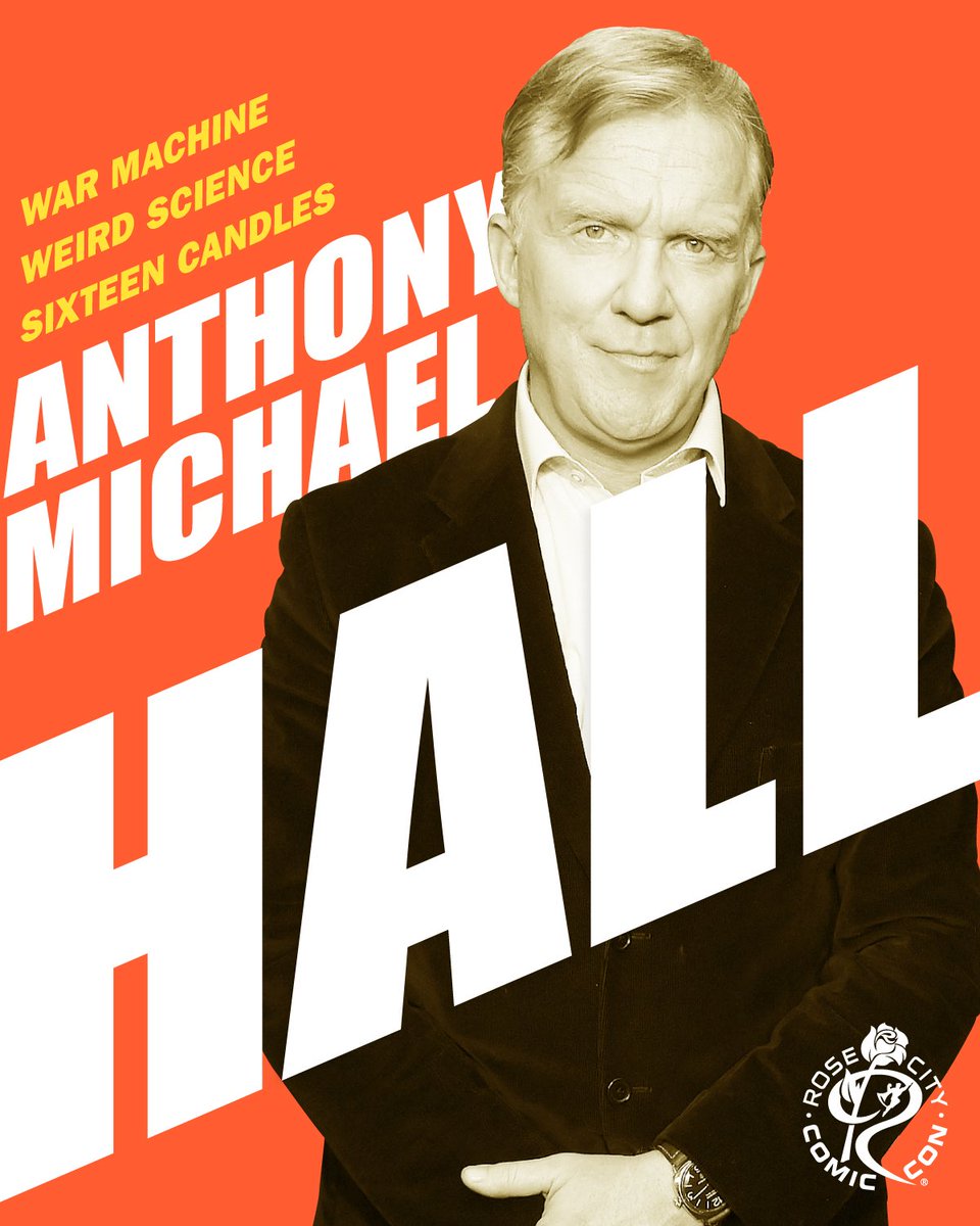 The one and only @anthonymhall1 is coming to Rose City Comic Con! Come meet him and his 'Weird Science' co-stars this September. Tickets: ow.ly/gzcr50uQW7h #rosecitycomiccon #weirdscience #breakfastclub #sixteencandles