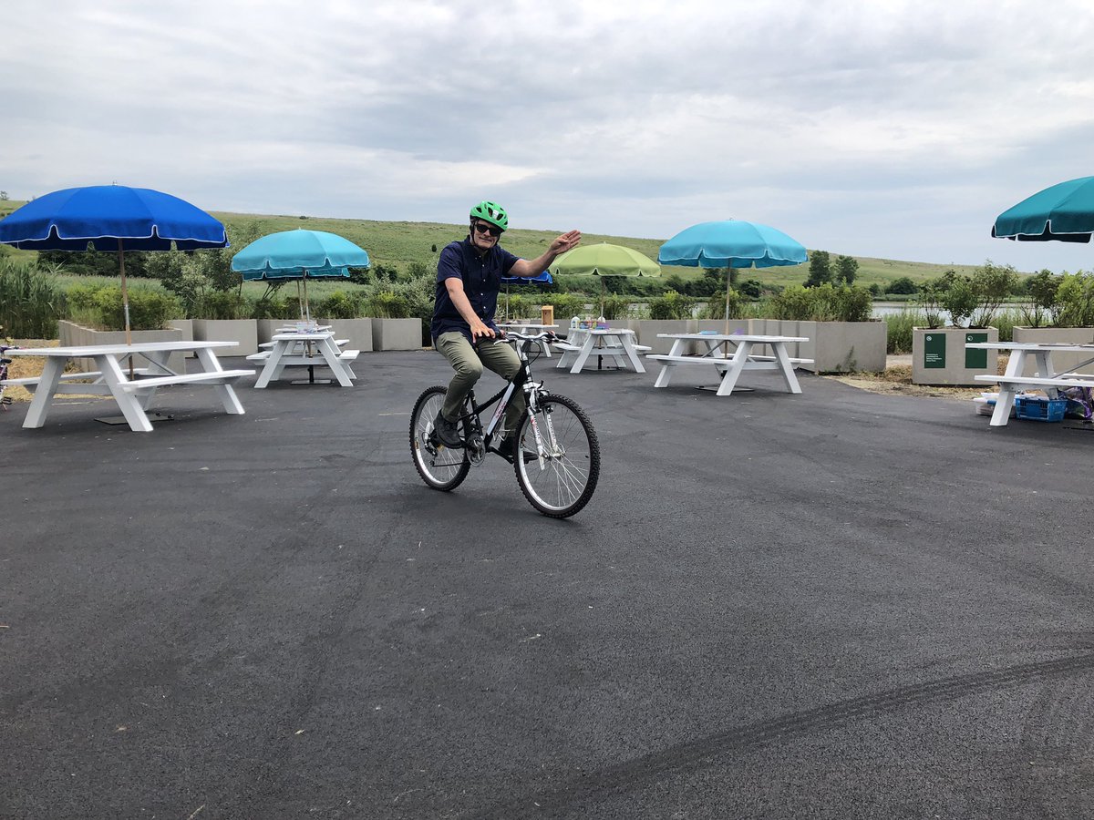 bikenewyork's tweet image. Look who just had to test out the new #BikeLibrary at #ShirleyChisholm State Park! The park is now open to the public and everyone is welcome to check out a bike, ride the trails, and enjoy the views of #JamaicaBay!