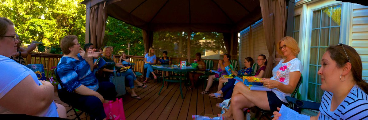 You can never question a group of teachers’ dedication when they can fill a deck in summertime discussing not one but two books that they are reading to better themselves for the coming years. Great conversation tonight! #hackingdiscipline #artofcomp #starpower #summerbookclub