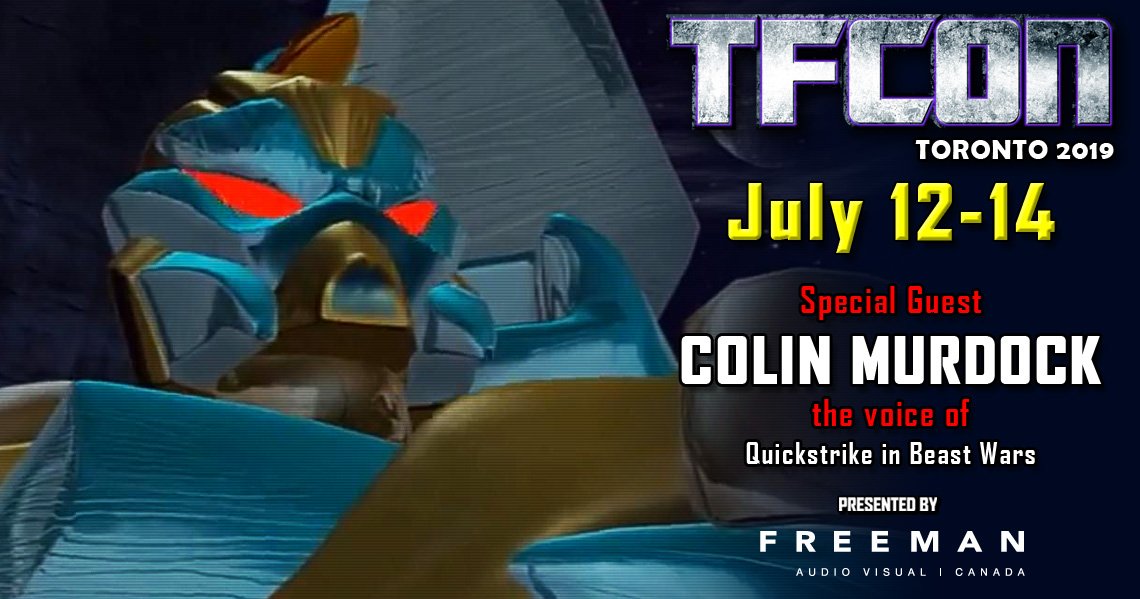 tfconofficial's tweet image. Happy to welcome #Transformers voice actor Colin Murdock to #TFconToronto 2019, the voice of #Quickstrike in Beast Wars in addition to Thrust in Armada plus Scorponok and Wing Saber in Energon.
Colin Murdock is presented by @freemanavcanada

Get tickets at tfcon.ca/tickets