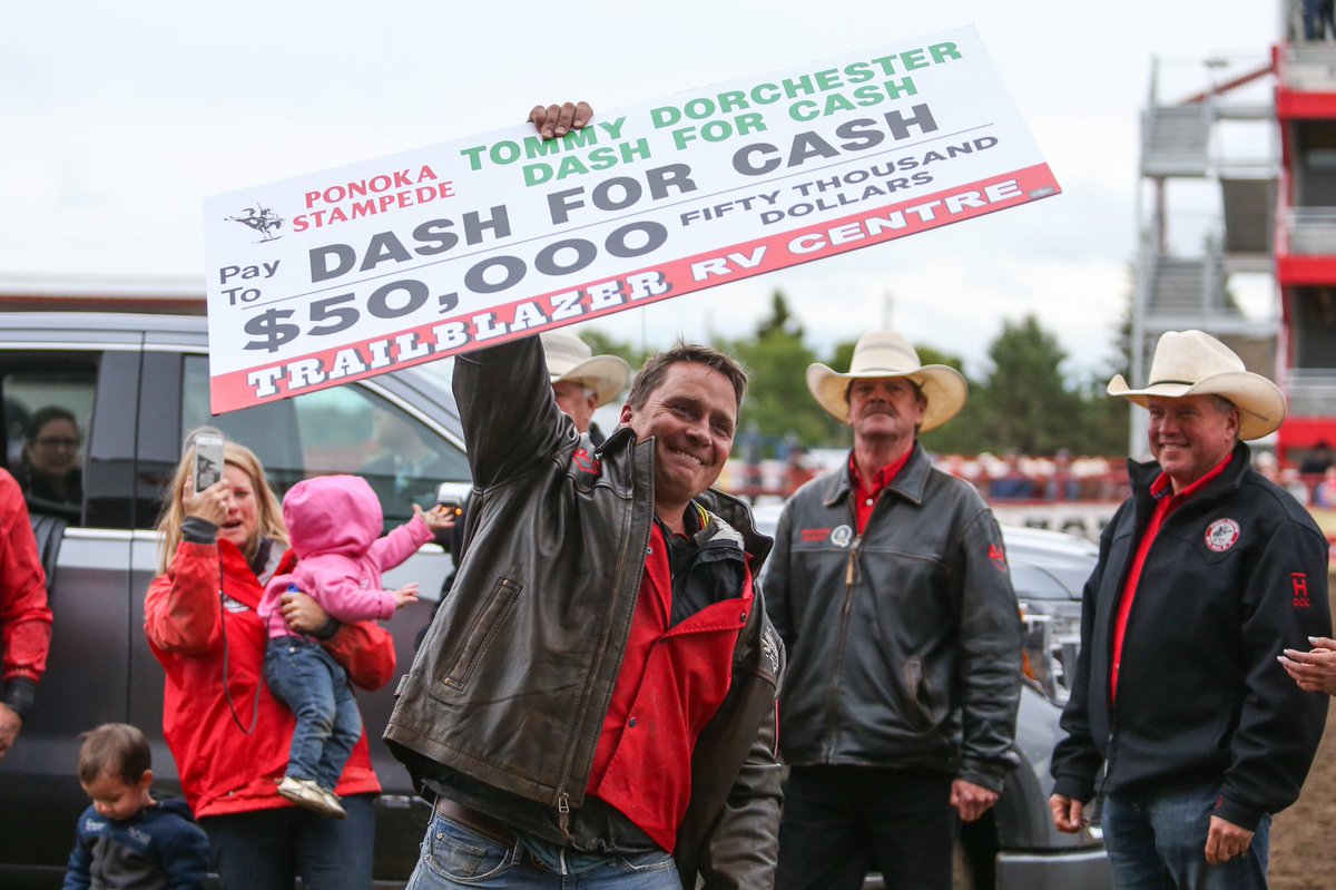 PonokaStampede's tweet photo. Congratulations @chuckwagonmark 2019 @PonokaStampede $50,000 Dash For Cash CHAMPION! @WPCAChucks https://t.co/ieyDgcoRif