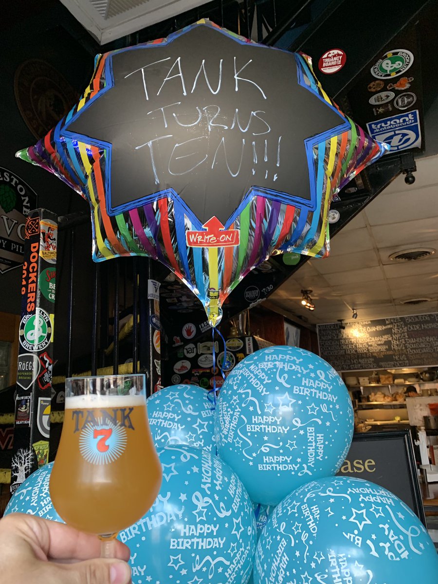 Tank Turns Ten Tuesday is underway <a href="/WileyGunters/">Wiley Gunters</a>!! Join us for beers, steal the glass, and CAKE.  <a href="/Boulevard_Beer/">Boulevard Brewing Co.</a> #Baltimore #beer #birthday #saison
