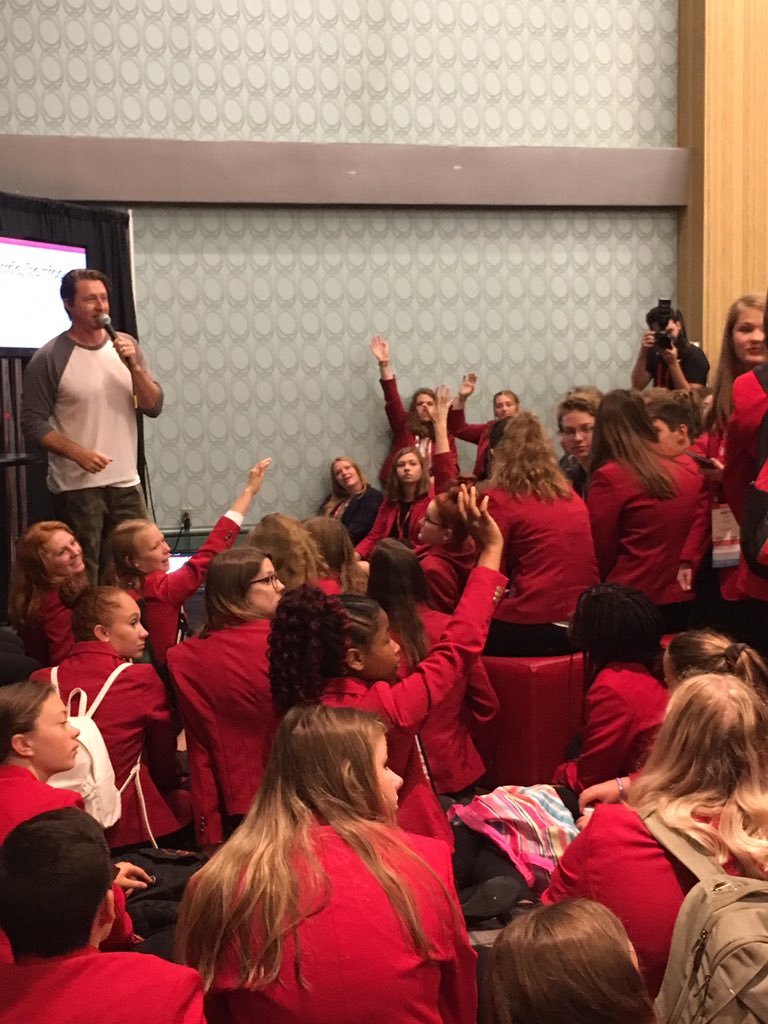CSMS_FCCLA's tweet photo. @Sandburg_MS students listening to a RED Talk by @dudebenice during #NLC19 #vaNLC19 https://t.co/NARef3YjZt