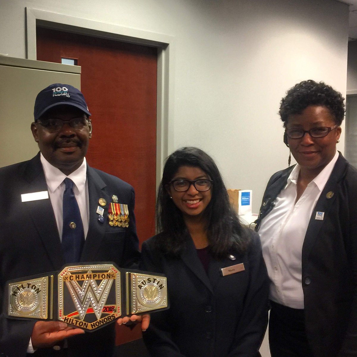 Diverseman2020's tweet photo. Good afternoon 😃 to #TeamHilton another day at the #HiltonAustin here another picture of celebration 🎉 #WeAreHilton #Hilton100 @HiltonNewsroom https://t.co/MAZLUM1wRl