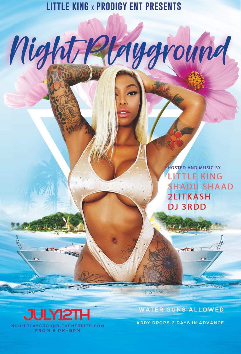 BigRayMillz's tweet image. July 12th 👙 ProdigyEnt 

#NightPlayground 👙💦 

Need All the beautiful females in bikinis 👙 and onesies 💧 embrace them curves, &amp;amp; throw that ass!! 

📍 TBA 📍 (Greensboro) 

Get them Tickets 🎫 
Nightplayground.eventbrite.com