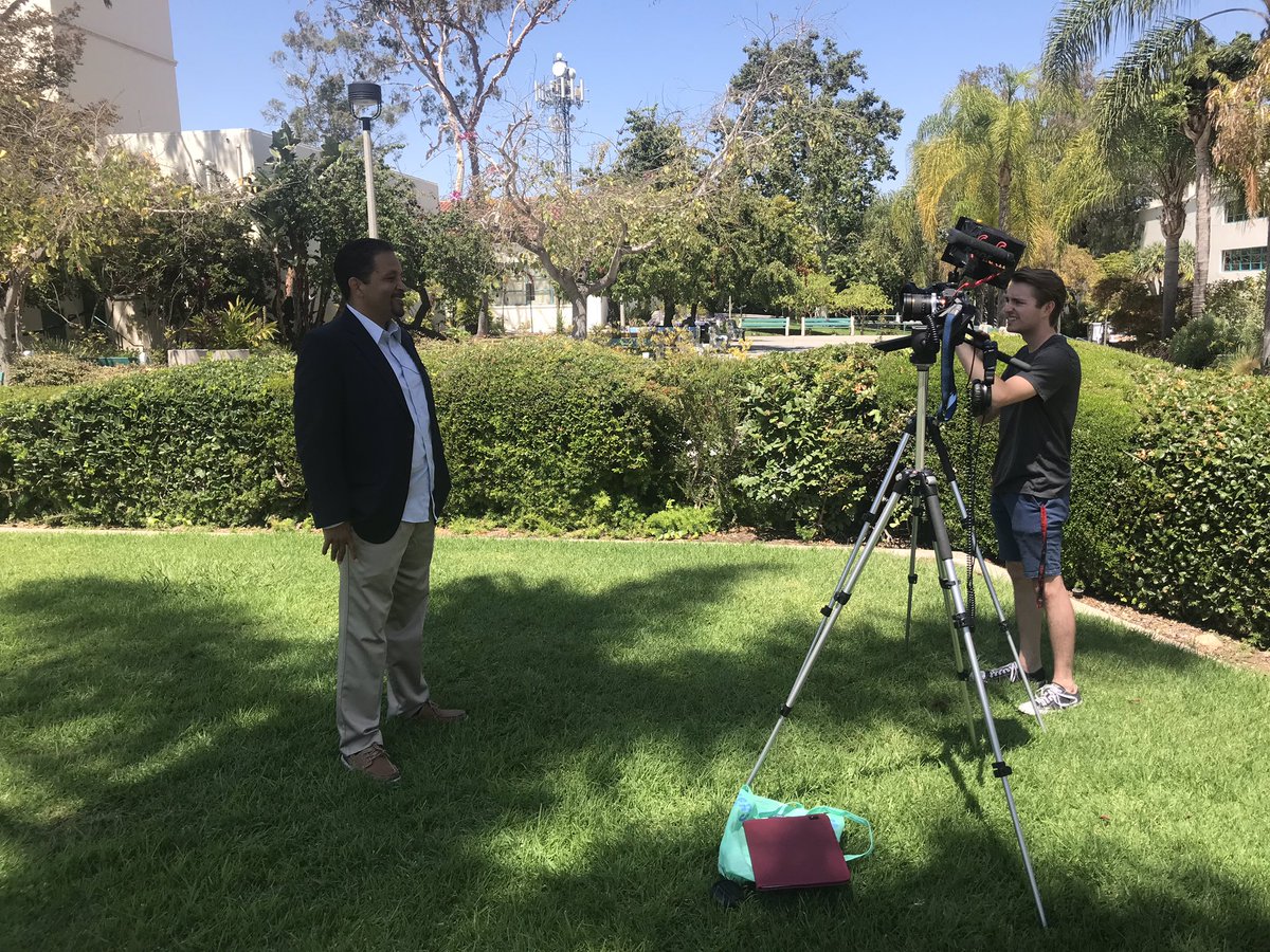don_dumas's tweet photo. Here I am back at SDSU, being interviewed about how great it is to be a teacher, and how the credential program at SDSU prepared me for this wonderful profession! #AztecsFight https://t.co/jqI1mcIanr