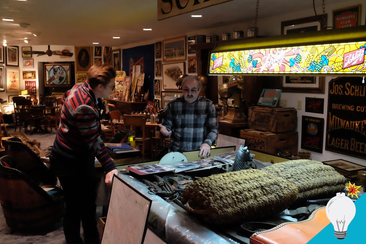 Meet Leonard. He's a breweriana aficionado. Specifically, he collects Schlitz beer memorabilia like tap pulls, trays, and bar mirrors.

Never heard of Schlitz? Find out how a company that was once the largest beer producer in the U.S. ceased to exist: bit.ly/2Nzdi8y