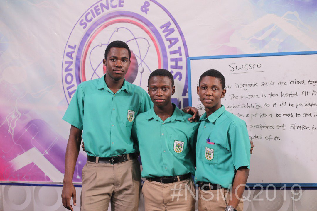 NSMQGhana's tweet photo. Omnia Vincit Labor. 

Perseverance truly conquered all. Welcome back St. Augustine’s College, that was an outstanding performance. See you in the quarterfinals. Congratulations. 

#NSMQ2019 #NSMQ2019OneEighth https://t.co/Pe6Wyyz6aM