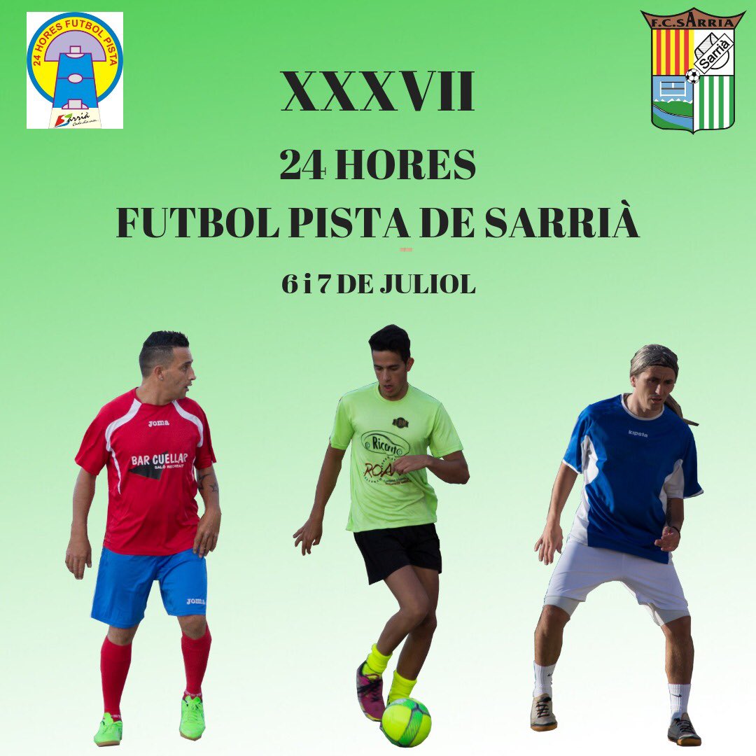 FCSarria's tweet photo. 24h FUTBOL PISTA:

Tenim ja a toca les 24h de futbol pista. Dissabte a les 17 a la pista de la Rasa us esprem a tots! #24hfutbolpista #larasaesunfortin https://t.co/X8lIY2AHgE
