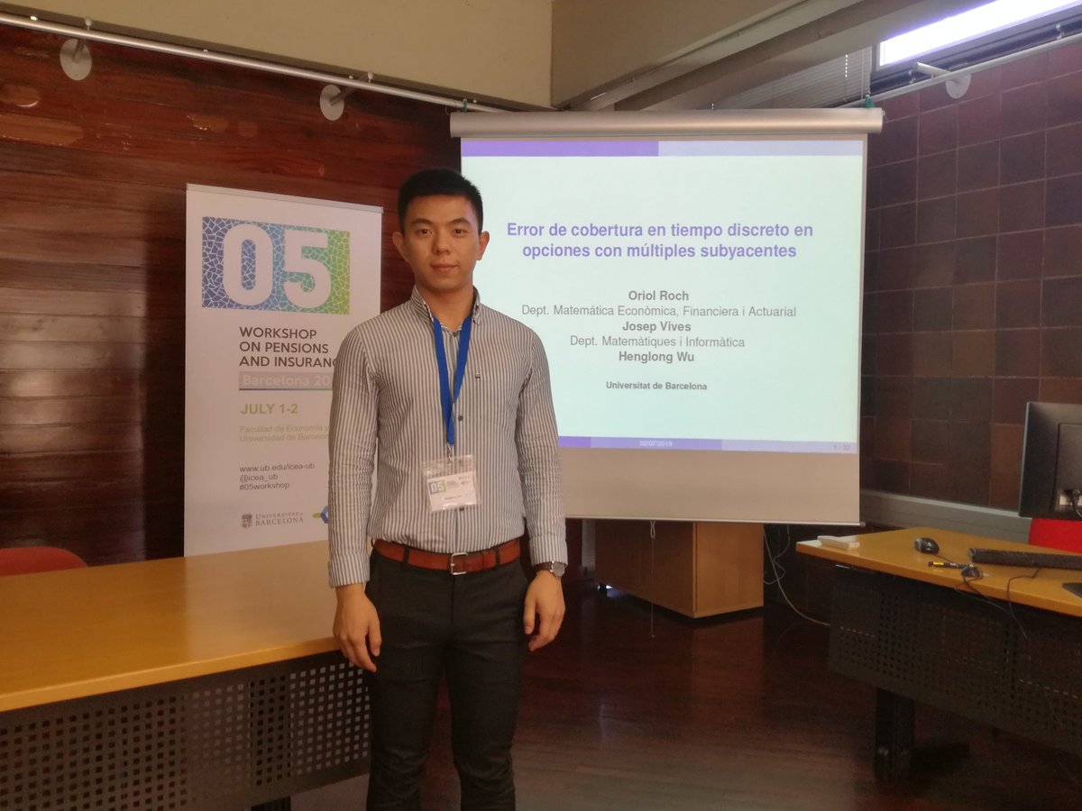 MMClaramuntB's tweet photo. La ultima sesion del #05workshop se ha iniciado con H. Wu que ha presentado un analisis sobre el error de cobertura en tiempo discreto en opciones con múltiples subyacentes. @icea_ub @icea_es @UniBarcelona https://t.co/j9ZOuD3fMh