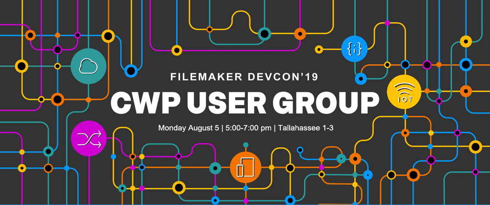 jsfmp's tweet image. We've been pushed back 1 hour:
CWP User Group at #FileMakerDevCon
Mon. Aug. 5, 2019  5:00-7:00 p.m.
See you then/there!
#FileMaker #CWP #FileMakerDevCon2019
