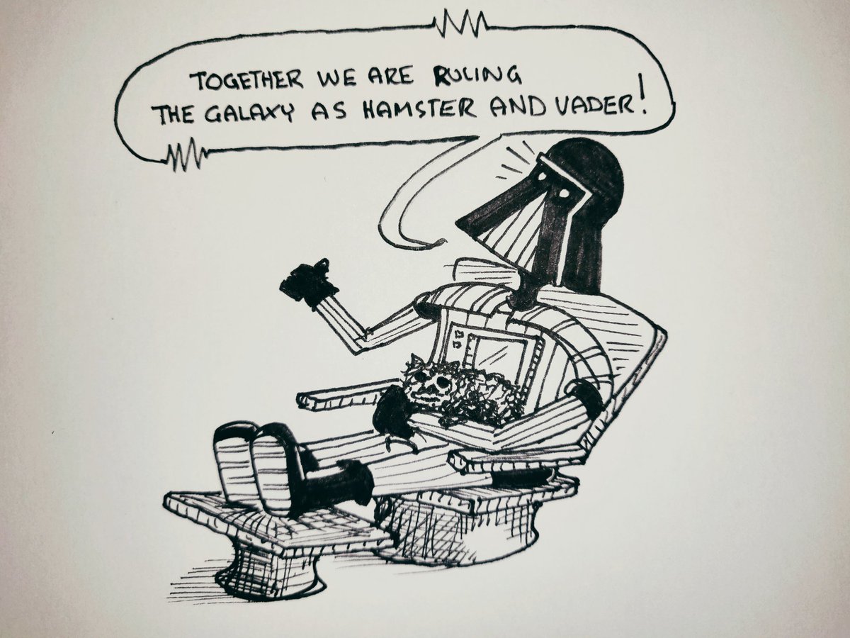that_phh's tweet photo. #DarthChallenge #2 : "I do like to see Lord Vader happy, ruling the galaxy Dark Side-ish and cuddling a hamster." @EmmaKyloRen https://t.co/MpOTmmk3aT