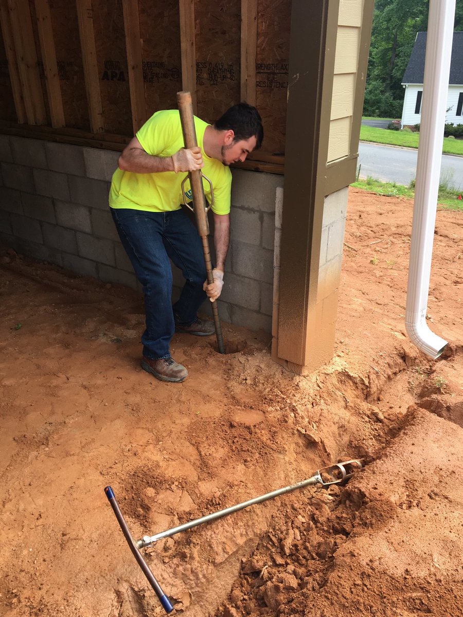 claygandy's tweet photo. “Testing Backfill Grading Inside Garage” at Miloiu house project. #MiloiuHouseWoodruffSC https://t.co/DSoXUU4m0p