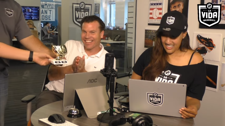 LaVidaBaseball's tweet photo. CWeb won #WeeklyFantasy for a second straight week on #LVBLive! #Back2Back
See how he did it and why Nick is holding the 🏆: https://t.co/ysGWgsI9Ar
#LVBYouTube Click here to subscribe to our YT Channel: https://t.co/HRasbkLZZT https://t.co/PZTYhWr9eh