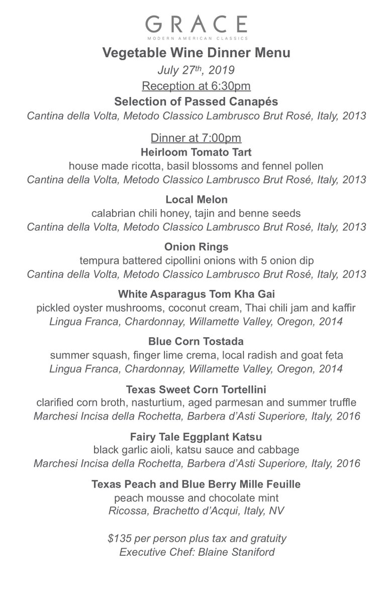 A wine dinner with veggies in the spotlight! Call us for reservations. #FortWorth