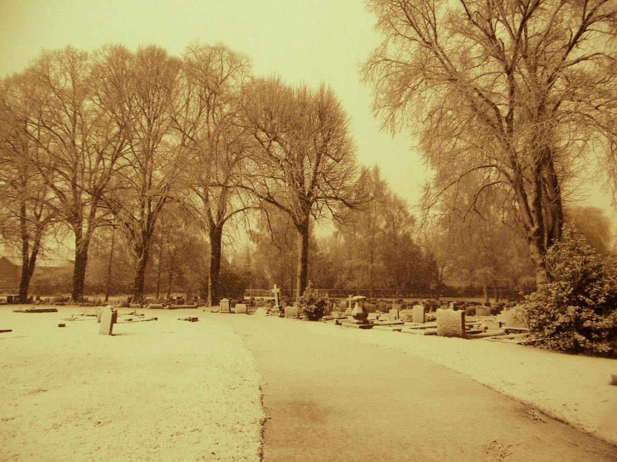 This is a snowy view of the cemetery in Linton,Cambs.#linton #cambs #snowy #wintery #youpic #viewbug #FineArtAmerica #simonsphotosfacebook #picturesofengland