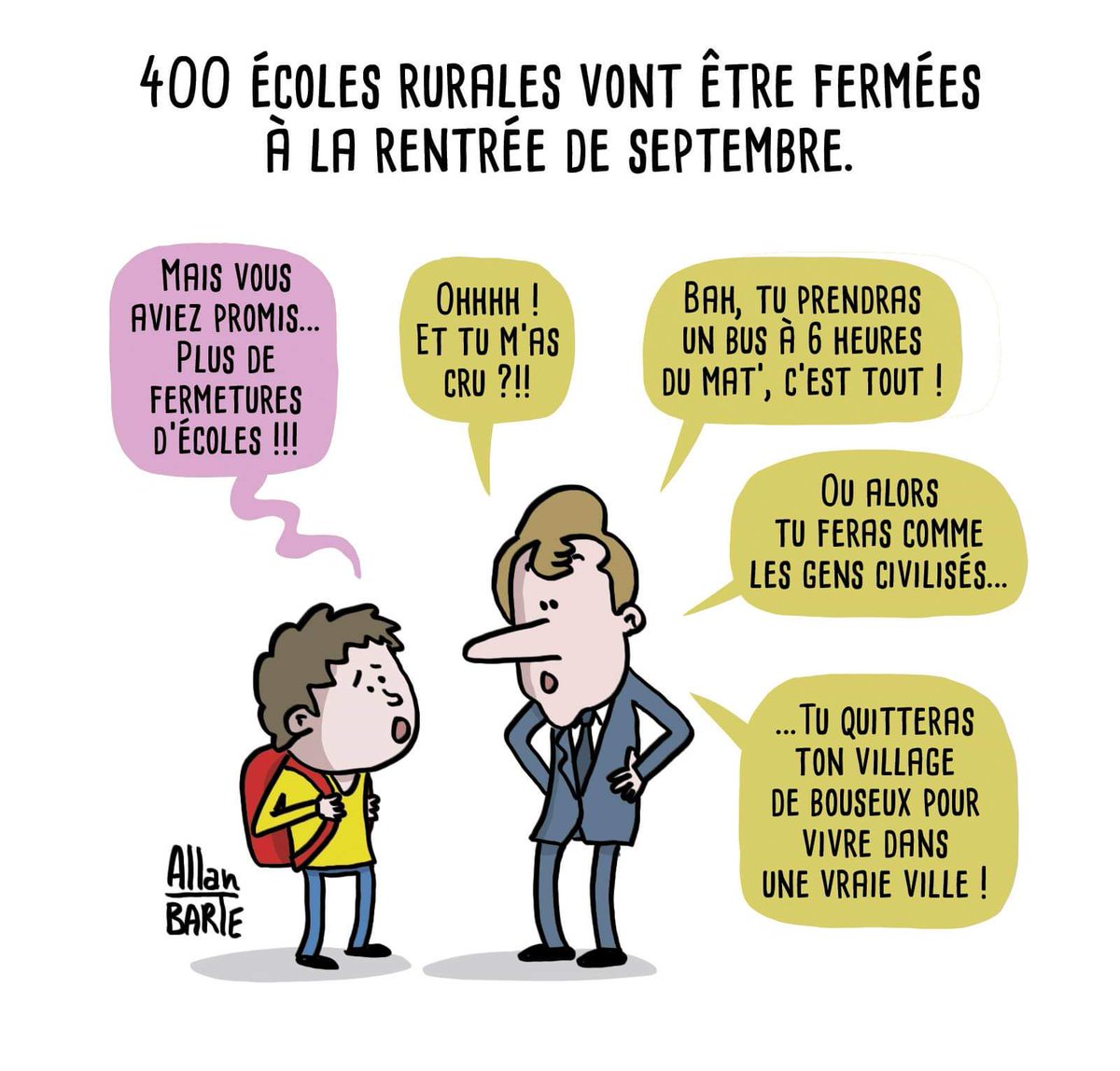 Plus de #fermetures d'#écoles sous le quinquennat ? Pourtant elles seront 362 à la rentrée 2019 dont 250 regroupements soit 162 fermetures avec accord du maire.
Enquête #SNUipp-FSU.