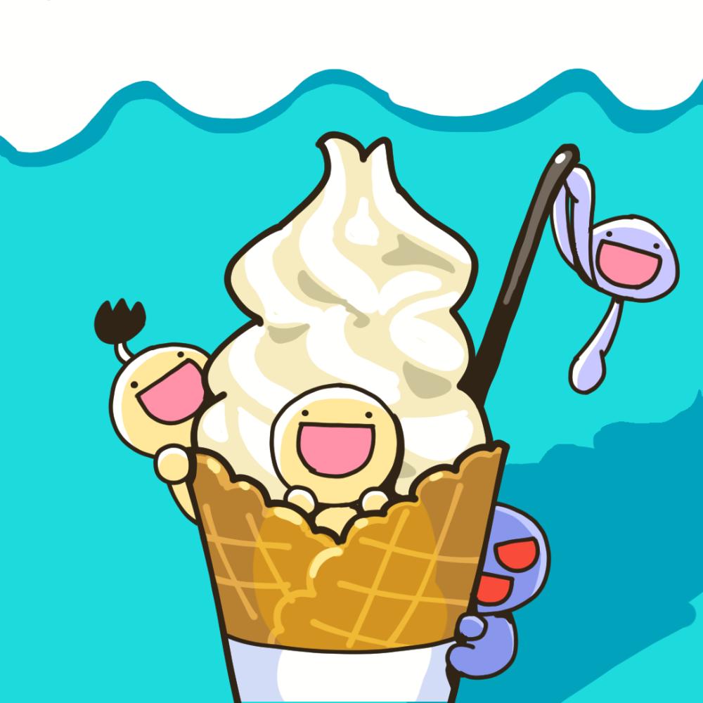 ふにゃもらけ おやつ大好きキャラクター ソフトクリームなら今日だけじゃなくて毎日でも食べたいにゃ ソフトクリームの日 ふにゃもらけ