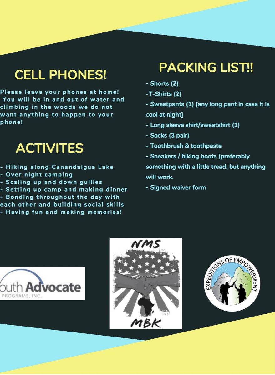 10 days until we go on our camping trip!! I hope the young men are excited for what’s in store!! <a href="/MbkWayne/">Wayne MBSK</a> <a href="/NYSMBK/">New York State MBK</a> #MBKRising #Leadership #PipelinetoOpportunities