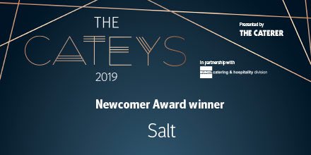 Congratulations to Paul Foster (<a href="/Paulfosterchef/">Paul Foster</a>) of Salt (<a href="/salt_dining/">Salt</a>), Stratford upon Avon who tonight picks up the Newcomer Award sponsored by Braehead Foods (<a href="/BraeheadFoods/">Braehead Foods</a>) adding a well-deserved Catey Award to his Acorn #cateys