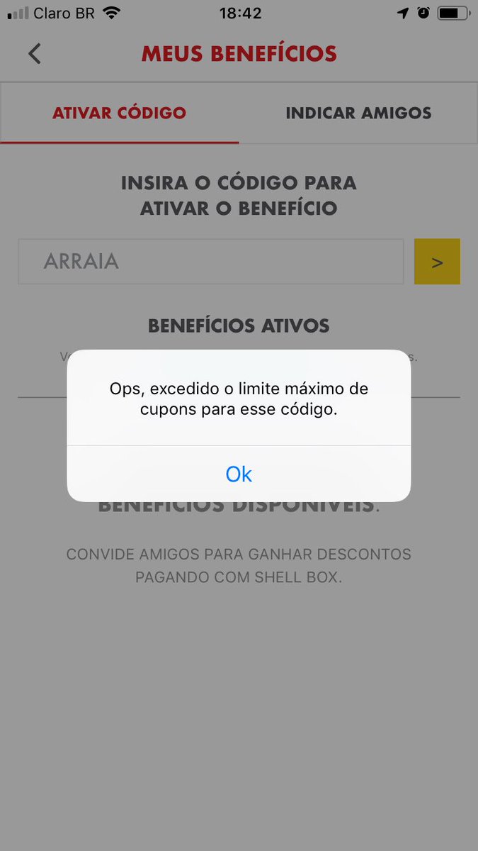 orafaelvargas's tweet image. Fui impactado por uma campanha publicitária de um voucher de desconto da @Shell para o app #ShellBox porém diz que já excedeu o limite, olha o dinheiro da @raizenoficial sendo jogado fora. 🤷‍♂️