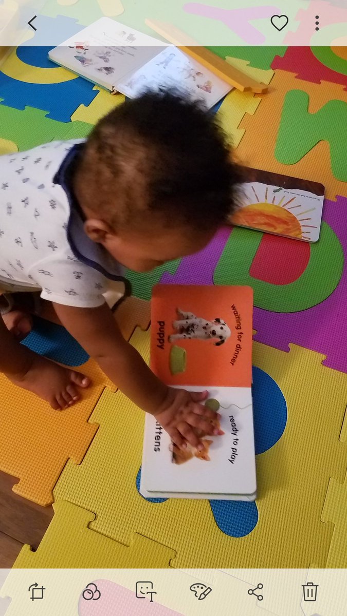 nbcjana's tweet photo. 8 months old and loves books! That's what you get when your granna is a reading coach!#ProudGranna #Startthemyoung #Geniusinthemaking https://t.co/UemnmLnyFA