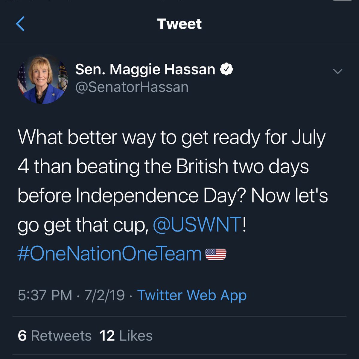 DesaStoneEdS's tweet photo. And the Tweets just keep coming...the geeky US History teacher in me couldnโt be any happier right now ๐โค๏ธ๐บ๐ธโฝ๏ธ๐๐ #USWNT #ENGUSA #FinalsBound #ThrowbackShade https://t.co/xlxJBHf7Bq