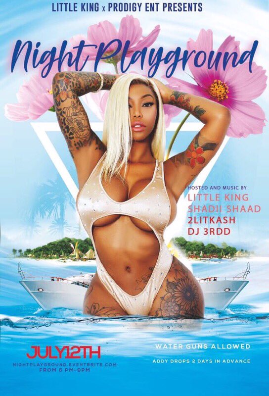 TOOLITCREW1's tweet image. #TOOLITCREW Presents 😏
#NightPlayGround💦👙🤤

📅: July 12th 
⏰: 6pm-9pm
📍: Addy release July10

Come Play💧🥴

Follow @Toolitcrew1 for more