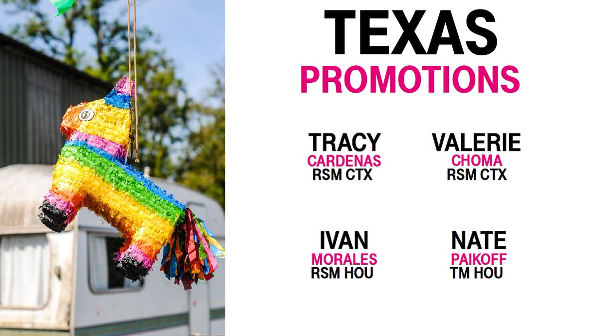 cjgreentx's tweet photo. Loved getting to help recognize our June promotions and Stars of Texas for going above and beyond for customers and the business in June!  #TexasDNA #DevelopmentObsessed #LivingUncarrier https://t.co/BAVb2KO7tq