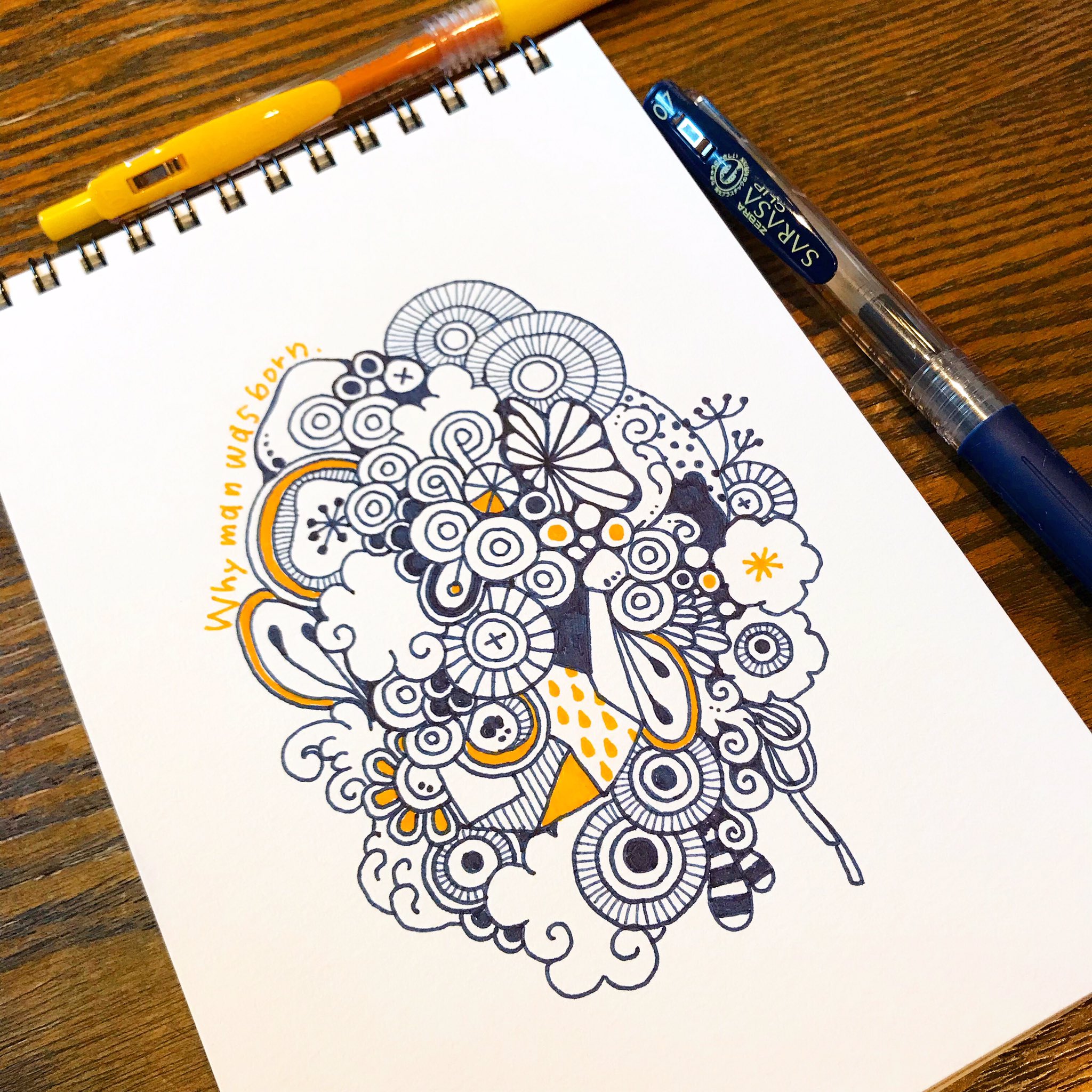 原画/イラスト/ストリートアート/ペン画/ DOODLES Vol,5 たまには。 コチラはペン画 #イラスト #ペン画 #落書き