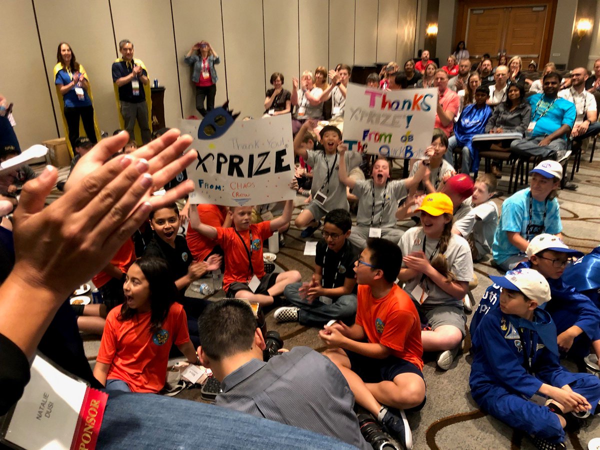 don_bossi's tweet photo. Having fun with @FIRSTLEGOLeague #GlobalInnovationAward teams and sponsors playing “Who wants to be an innovator?” Thank you to our sponsors @BoozAllen, @LEGO_Education, @CollinsAero, @JohnDeere, @Qualcomm, @xprize &amp; @uspto! Watch the ceremony at 4:30 PT: https://t.co/73D0ekMB9D https://t.co/6HglPsF3GQ