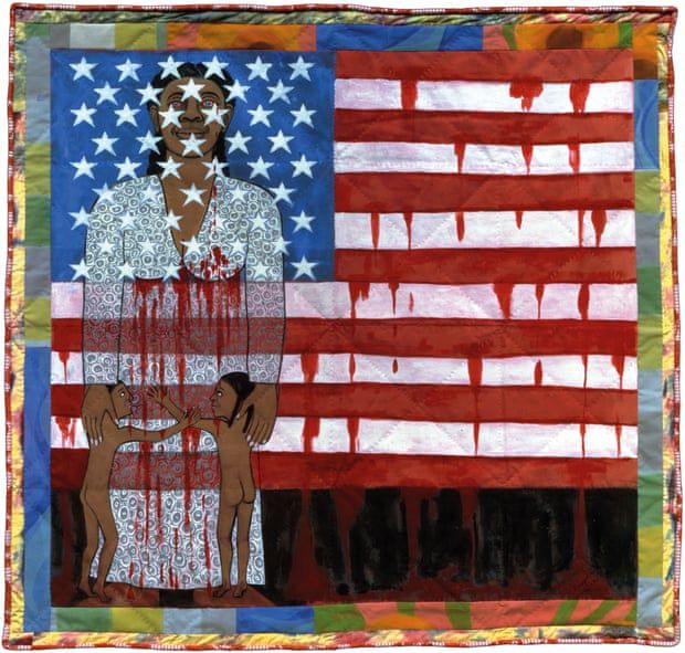Faith Ringgold, The Flag is Bleeding #2 (American Collection #6), 1997