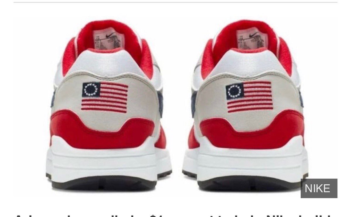 howardeskin's tweet image. I will never again buy any @Nike Product after they allowed themselves to be bullied into taking a shoe celebrating July 4th off the market. Colin Karpernick is not about America.  He’s about himself. Can’t we  celebrate things in this country without political or racial agendas.