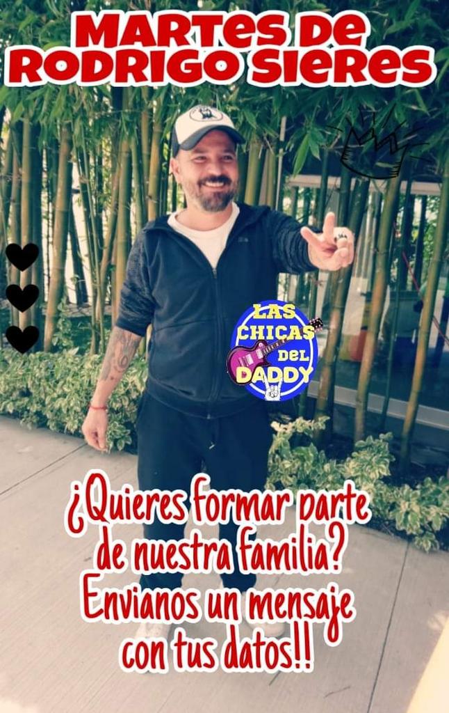las_daddy's tweet photo. Eres fan de @rodrigosieres ? Te gustaría unirte a nuestro club? 🤩
Manda mensaje con tus datos!! 
#MartesDeRocco #LasChicasDelDADDY
#EresElMejor #PorSiempreTuFan https://t.co/pIi612Hs8G