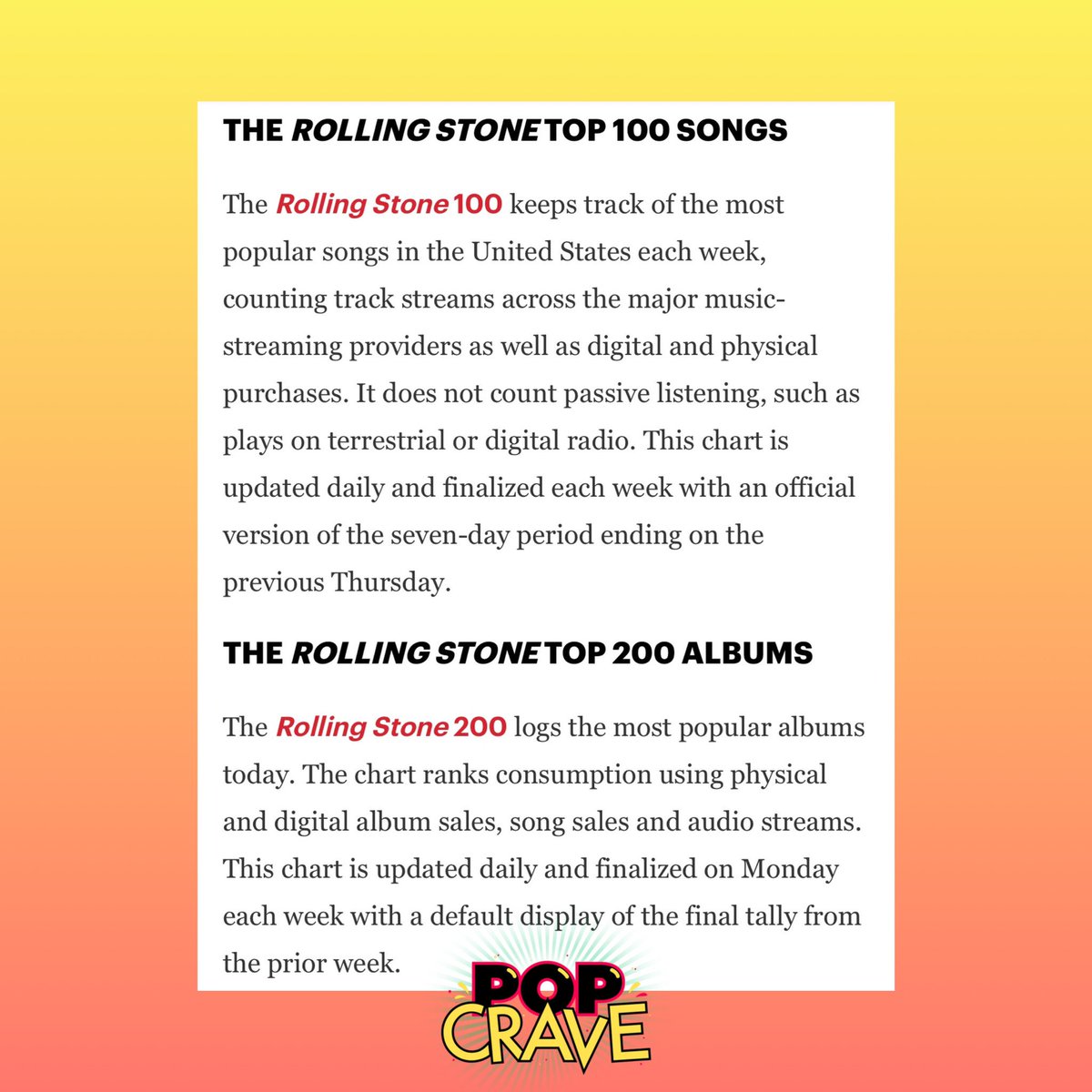 Top 100 Pop Music Charts