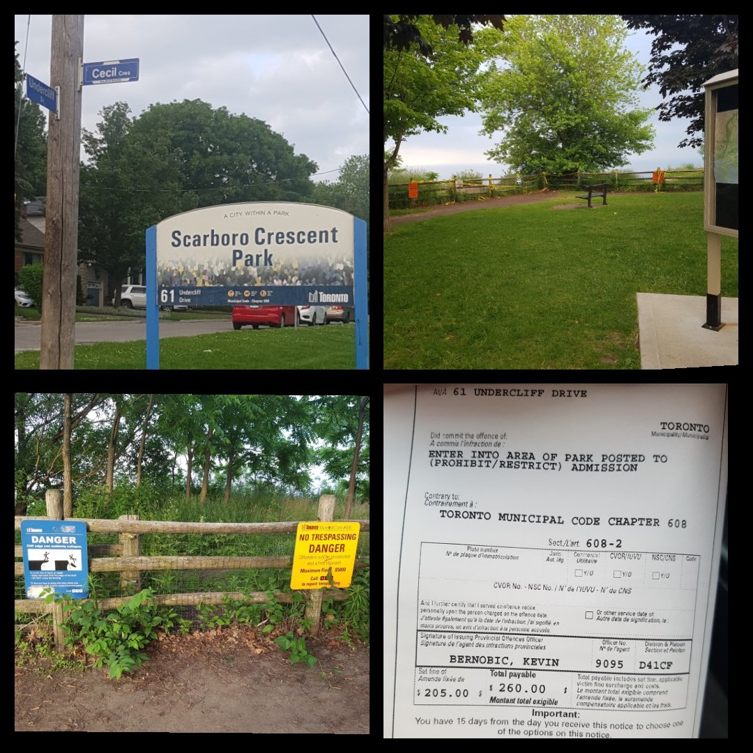 D41OfficerKevin's tweet image. 3 days, 17 tickets.  View overlooking Scarborough Bluffs will cost you if you stand on the wrong side of the fence.  Over 25 signs posted for a reason.   @TPSOperations @TPSCook @OfficerStedy @TPSForrest @JonesyTPS @TPS41Div @SCMirror  @CllrCrawford #blufferspark #thebluffs