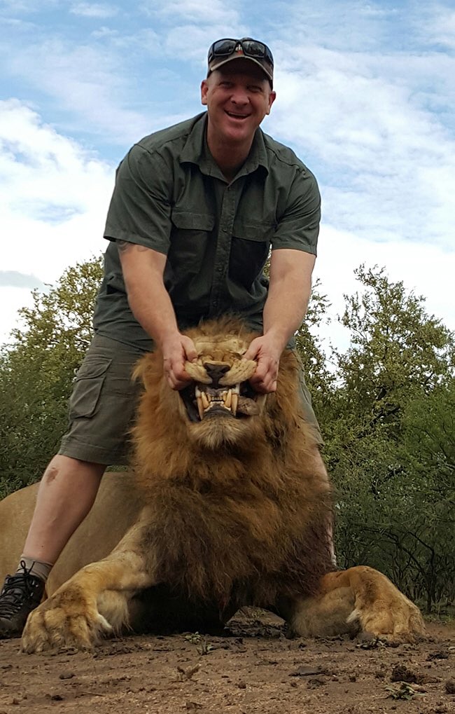 CBTHunting's tweet photo. He’s killed lions, elephants, leopards, hippos, rhinos, hyenas for ‘FUN’. Now Carl Knight runs 2 companies Take Aim Safaris & SSG Safaris helping other trophy hunters to shoot live animals for amusement. Full story here: https://t.co/FmqkYC7jPm Please RETWEET! #BanTrophyHunting https://t.co/K2ZPkG5zYT