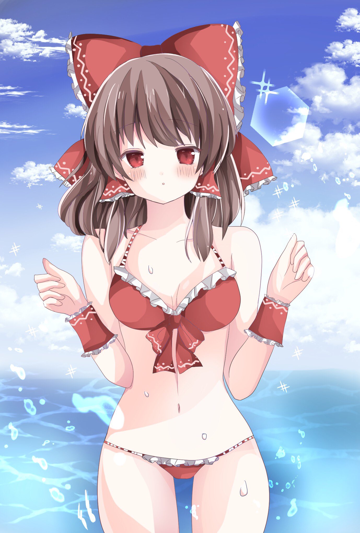 東方project 霊夢　水着　美少女　クリアファイルVZ6 東方project 霊夢 メイド服 美少女 クリアファイル VZ7 23663-1.jpg