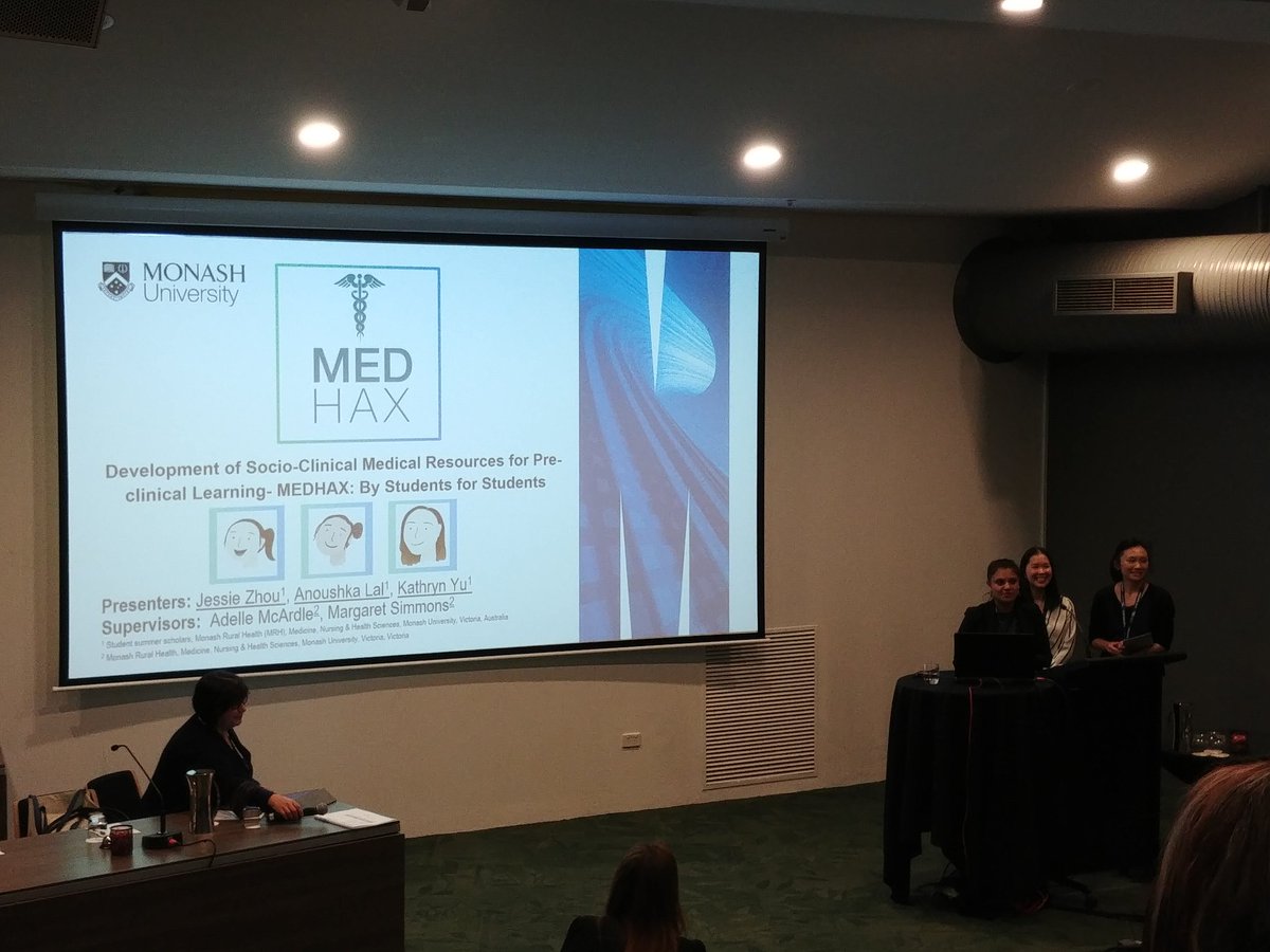 DrJoannaT's tweet photo. Great to see @Monash_FMNHS students winning the @anzahpe pre-registration student prize for their work in EBM &amp; Health sociology #anzahpe19 https://t.co/LbH9vmuPsl