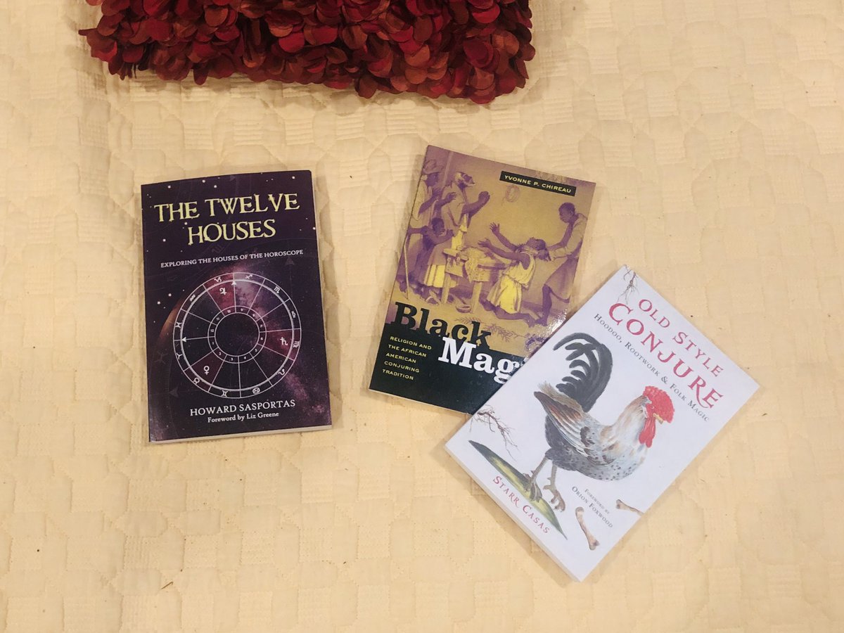 Astrology book~ the twelve housesThe other two are rootwork books. Ive been guided to delve into my African roots as well as Native American roots (no, not no damn 1%). I’m learning about both of those things currently & there’s someone I’m supposed to find