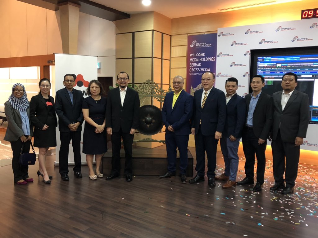 mtdcmalaysia's tweet image. MCOM Holdings Berhad (MCOM), an MTDC Investee company is now listed in the LEAP market in Bursa Malaysia.  The company specialises in providing digital marketing solution.  Congratulations from MTDC!
#mtdcmalaysia #Co9p