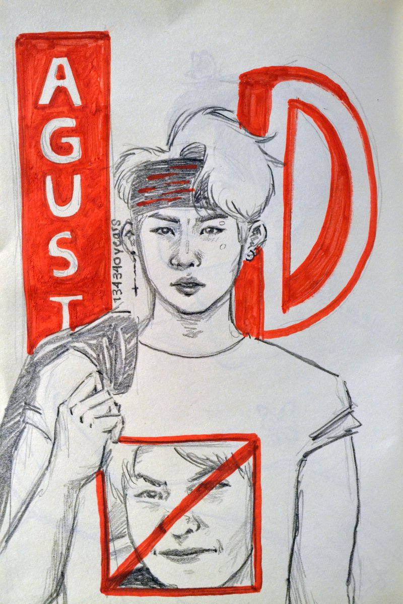 20190605 / day 156last page of the sketchbook! i'm so happy, Agust D had to make it to the big finale... also the yoongi on the shirt looks more like yoongi than the yoongi wearing it lmao   #btsfanart  @BTS_twt