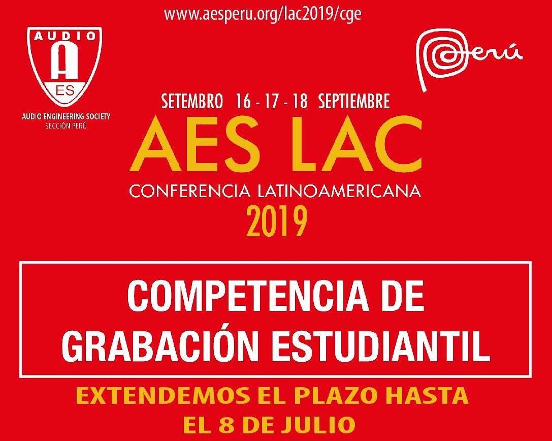 📣Se extiende el plazo
¡No te quedes fuera! <a href="/AESorg/">Audio Engineering Society</a> <a href="/uartesec/">UArtes</a>