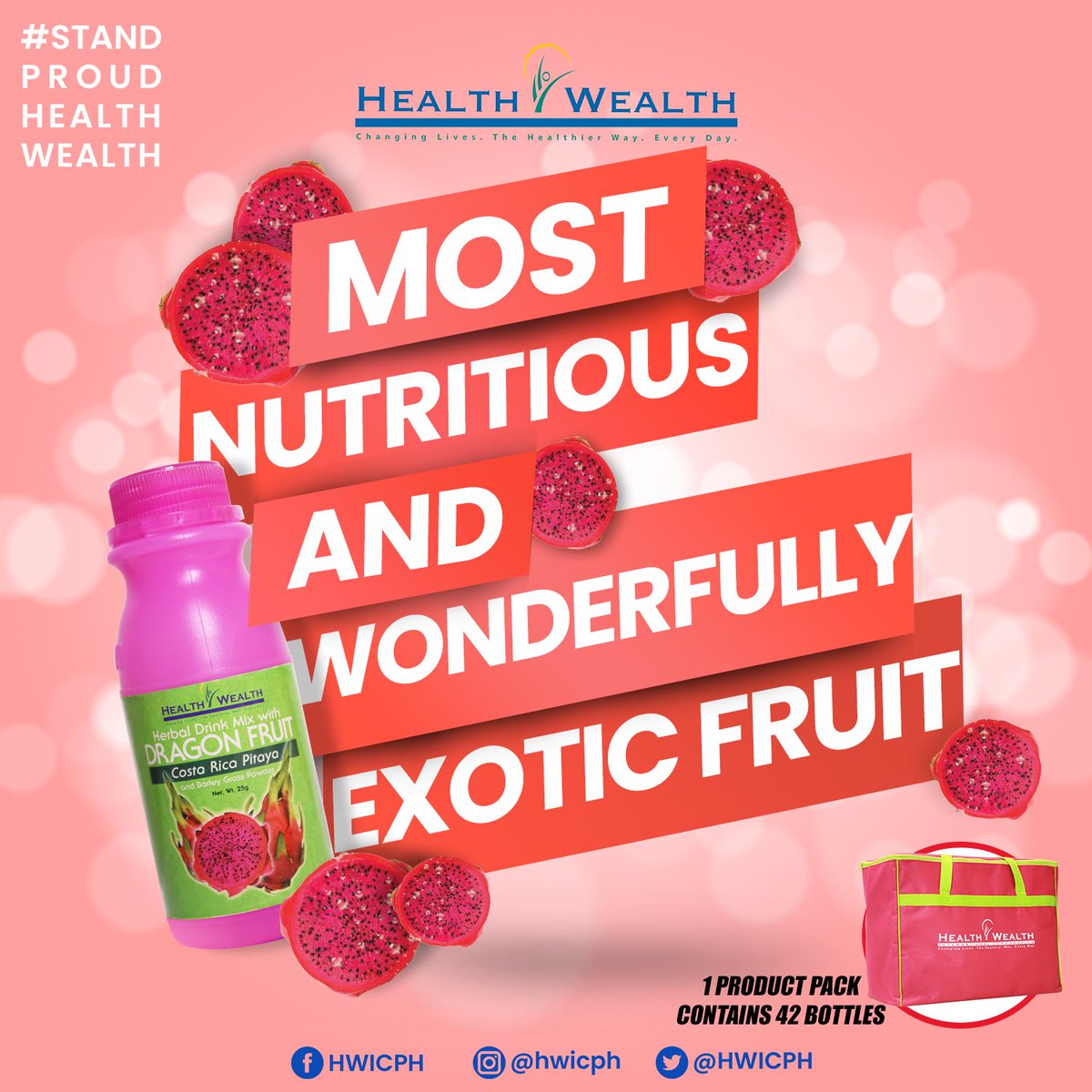 HWICPH's tweet photo. Tasty and refreshing Dragon Fruit in a bottle?

#StandProud dahil HealthWealth lang ang may all-natural Dragon fruit + Green barley powdered drink in a bottle.

This exotic fruit boasts a lot of water, antioxidants and
 other vital minerals with varied nutritional benefits. https://t.co/QqfwUOfLH3